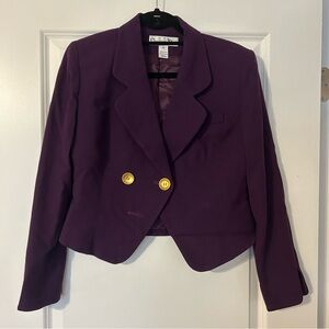 Vintage Christian Dior Purple Blazer with Gold Buttons